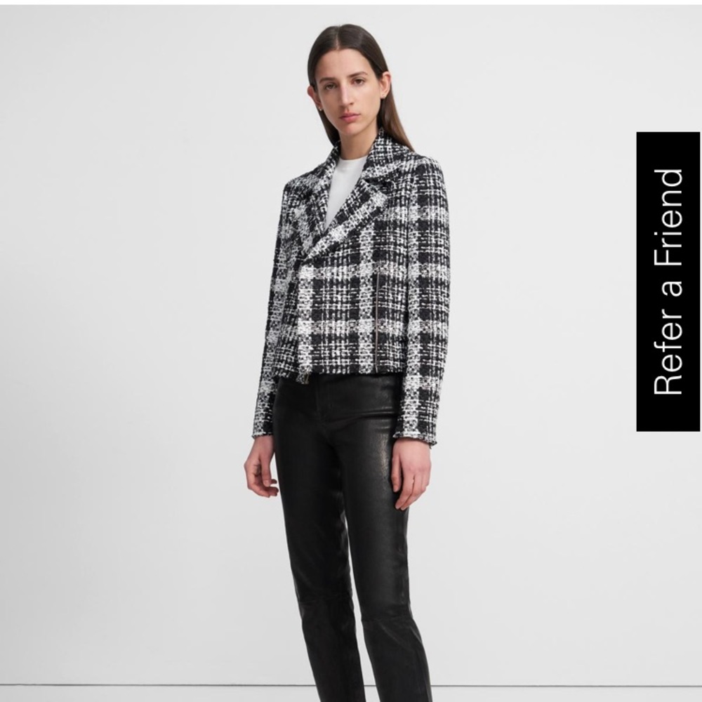 Theory slim moto jacket tweed